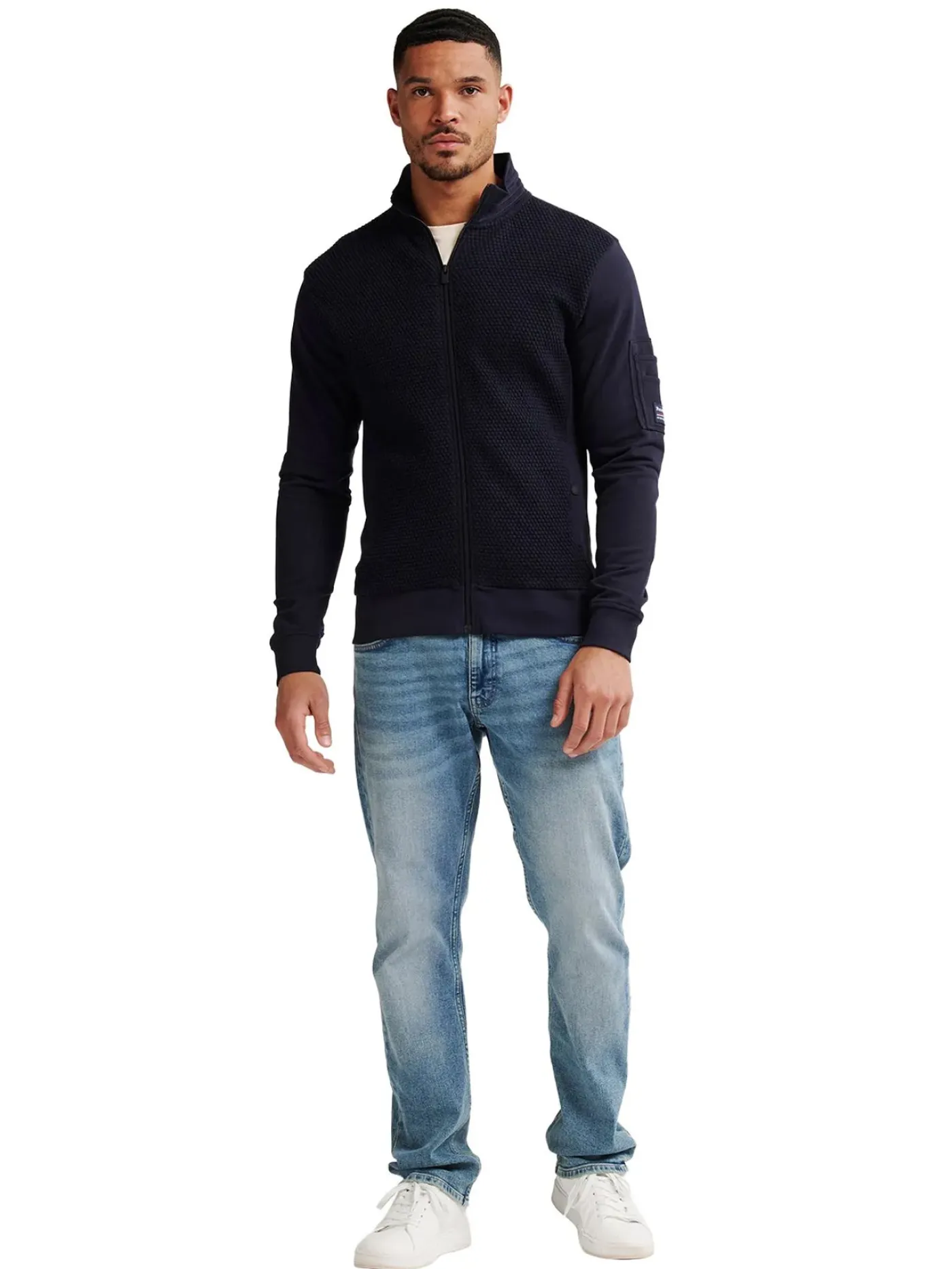 Men Sweater Collar Zip