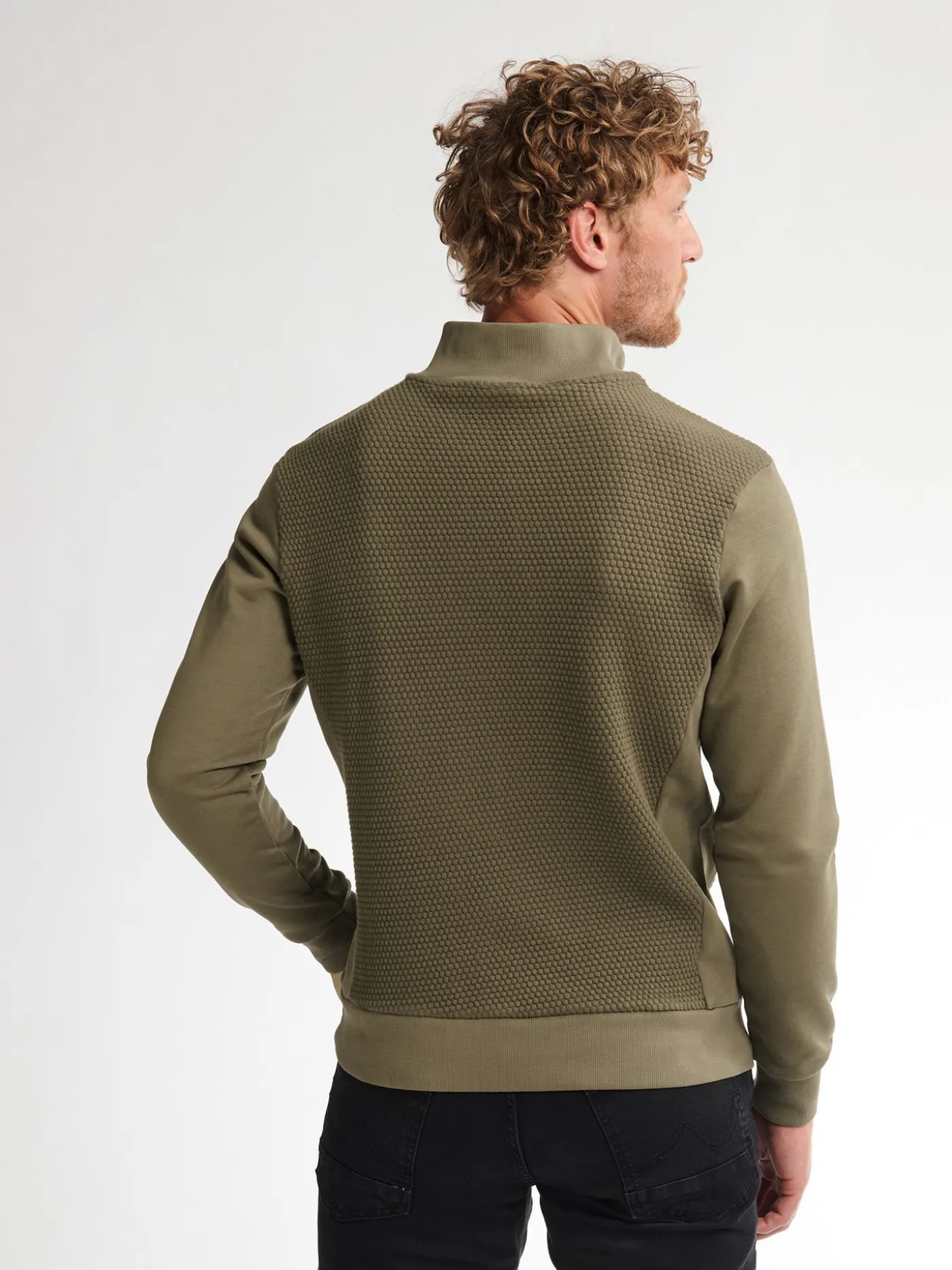 Men Sweater Collar Zip