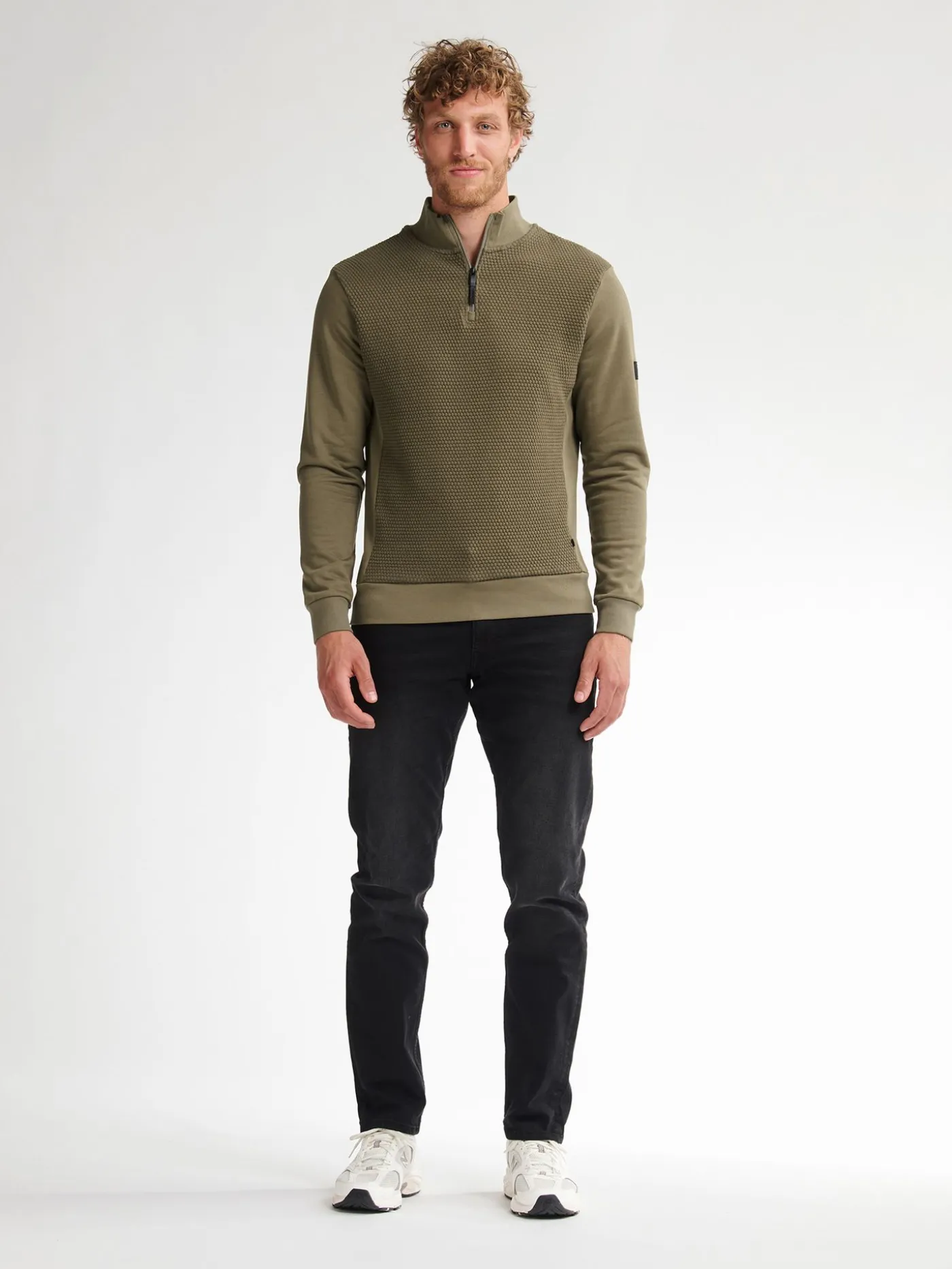 Men Sweater Collar Zip