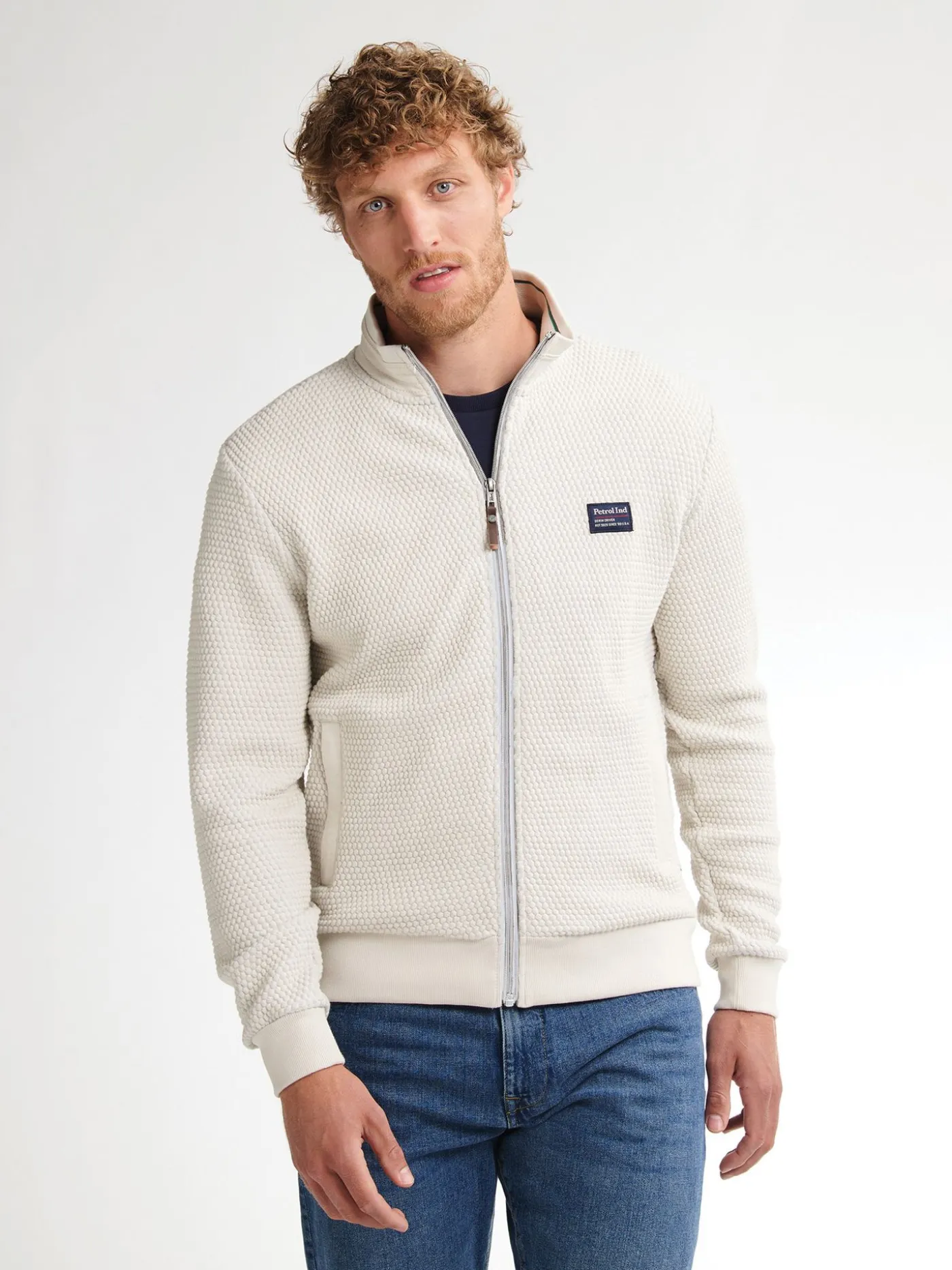 Men Sweater Collar Zip