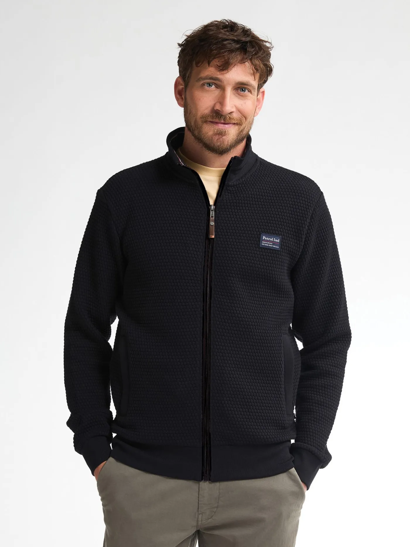 Men Sweater Collar Zip