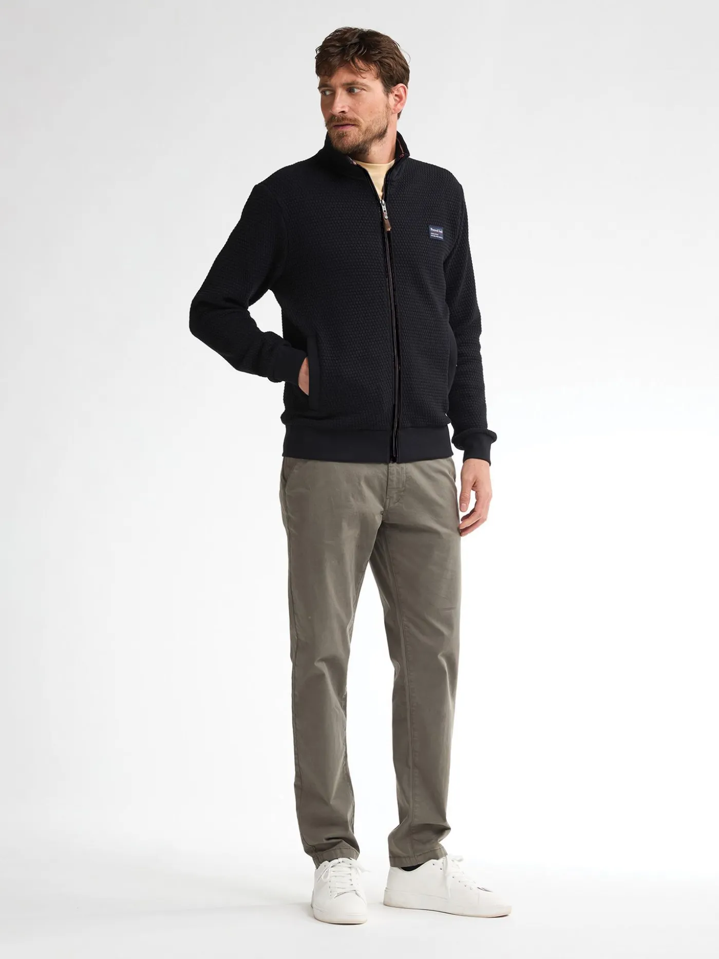 Men Sweater Collar Zip