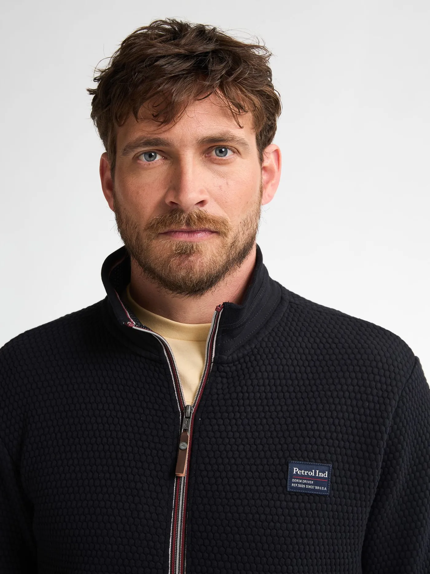 Men Sweater Collar Zip