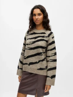 OBJDIANA LS RE O-NECK KNIT NOOS