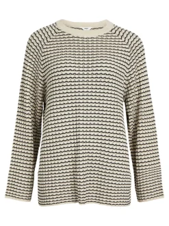 OBJESTER L/S KNIT PATTERN TOP NOOS