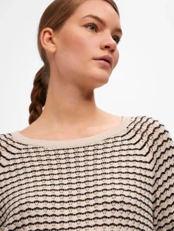 OBJESTER L/S KNIT PATTERN TOP NOOS