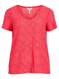 OBJFEODORA S/S V-NECK TOP NOOS