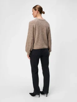 OBJFLORA RE L/S KNIT PULLOVER NOOS
