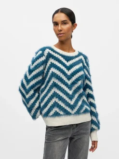 OBJHOLLOW L/S RE KNIT PULLOVER NOOS