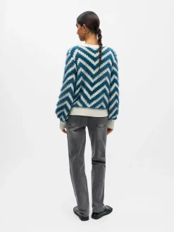 OBJHOLLOW L/S RE KNIT PULLOVER NOOS