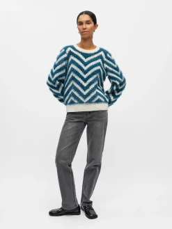 OBJHOLLOW L/S RE KNIT PULLOVER NOOS