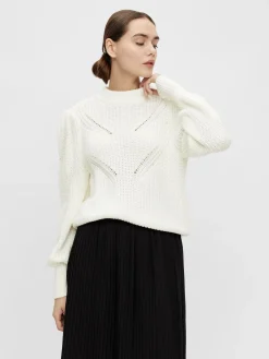 OBJJANINE L/S KNIT PULLOVER PB10 - Cloud Dancer