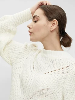 OBJJANINE L/S KNIT PULLOVER PB10 - Cloud Dancer