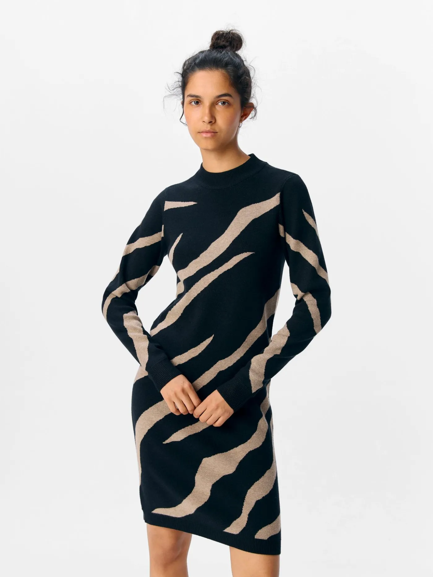 OBJRAY L/S KNIT DRESS AOP NOOS