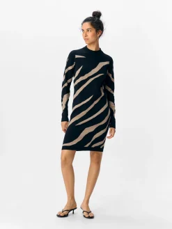 OBJRAY L/S KNIT DRESS AOP NOOS