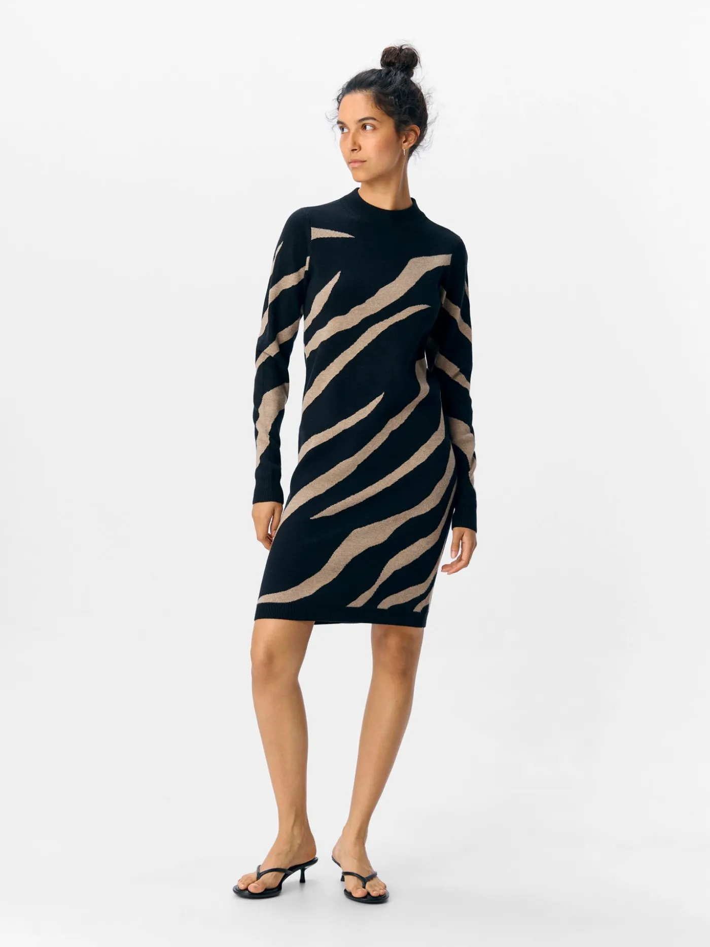 OBJRAY L/S KNIT DRESS AOP NOOS