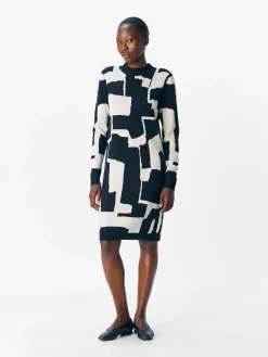 OBJRAY L/S  KNIT DRESS AOP NOOS