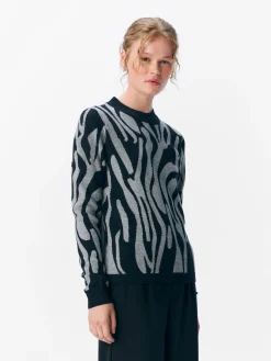 OBJRAY L/S  KNIT PULLOVER AOP NOOS