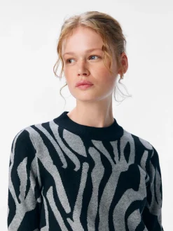 OBJRAY L/S  KNIT PULLOVER AOP NOOS