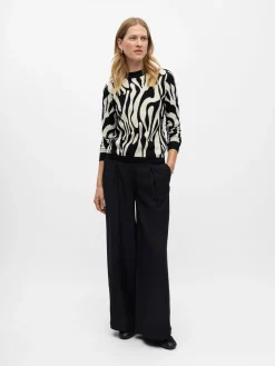 OBJRAY L/S  KNIT PULLOVER AOP NOOS