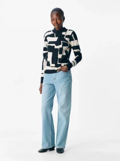 OBJRAY L/S  KNIT PULLOVER AOP NOOS