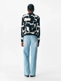 OBJRAY L/S  KNIT PULLOVER AOP NOOS