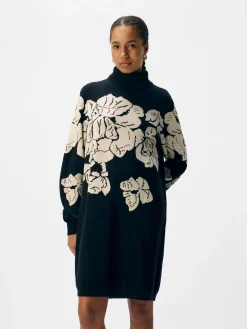 OBJRAY L/S KNIT ROLLNECK DRESS AOP