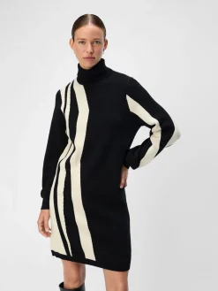 OBJRAY L/S KNIT ROLLNECK DRESS AOP