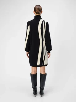 OBJRAY L/S KNIT ROLLNECK DRESS AOP