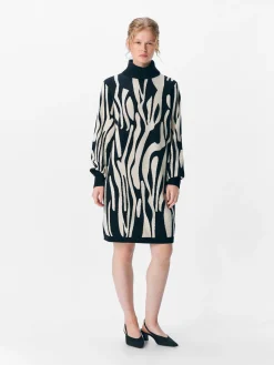 OBJRAY L/S KNIT ROLLNECK DRESS AOP