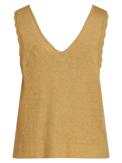 OBJRUTH KNIT S/L TOP PB11 - Cocoon/MEL