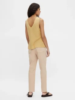 OBJRUTH KNIT S/L TOP PB11 - Cocoon/MEL