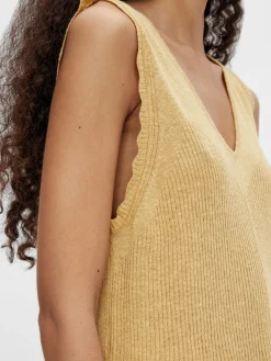 OBJRUTH KNIT S/L TOP PB11 - Cocoon/MEL