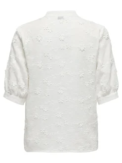 ONLALICE EMB SS SHIRT WVN CS