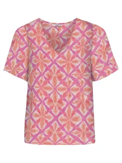 ONLALMA LIFE VIS S/S V-NECK TOP AOP