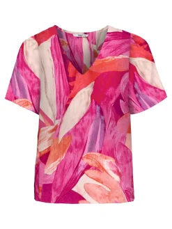 ONLALMA LIFE VIS S/S V-NECK TOP AOP