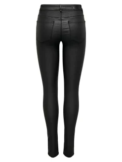 ONLANNE K MID WAIST COATED PNT NOOS - Black