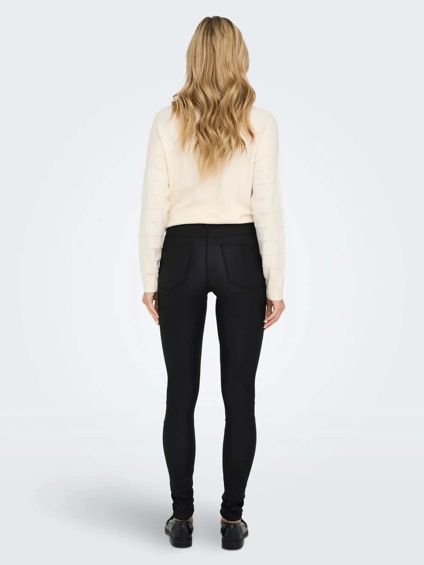 ONLANNE K MID WAIST COATED PNT NOOS - Black