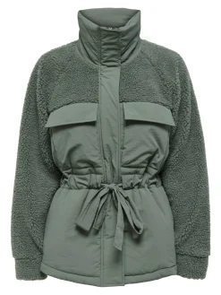 ONLARIANNA PADDED MIX TEDDY JACKET - Laurel Wreath