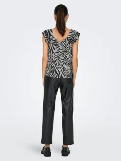 ONLASTA LIFE CAPSLEEVE V-NECK TOP P