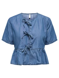 ONLBEA SS BOW DNM SHIRT BJ