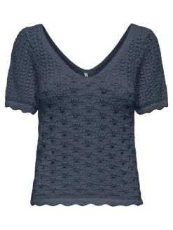 ONLBECCA LIFE SS V-NECK TOP KNT