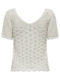 ONLBECCA LIFE SS V-NECK TOP KNT