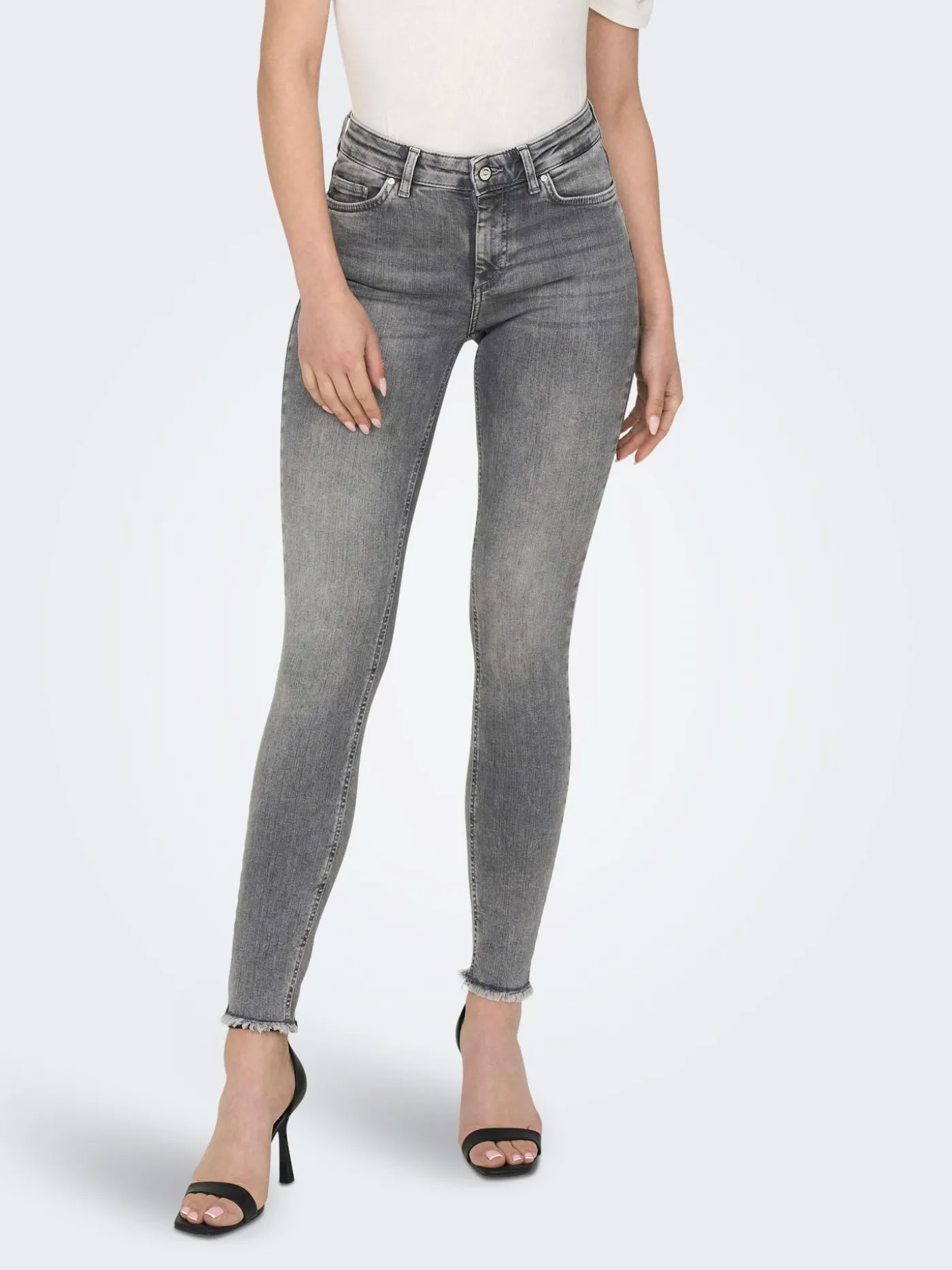 ONLBLUSH LIFE MID SK ANKRAW REA0918 - Grey Denim