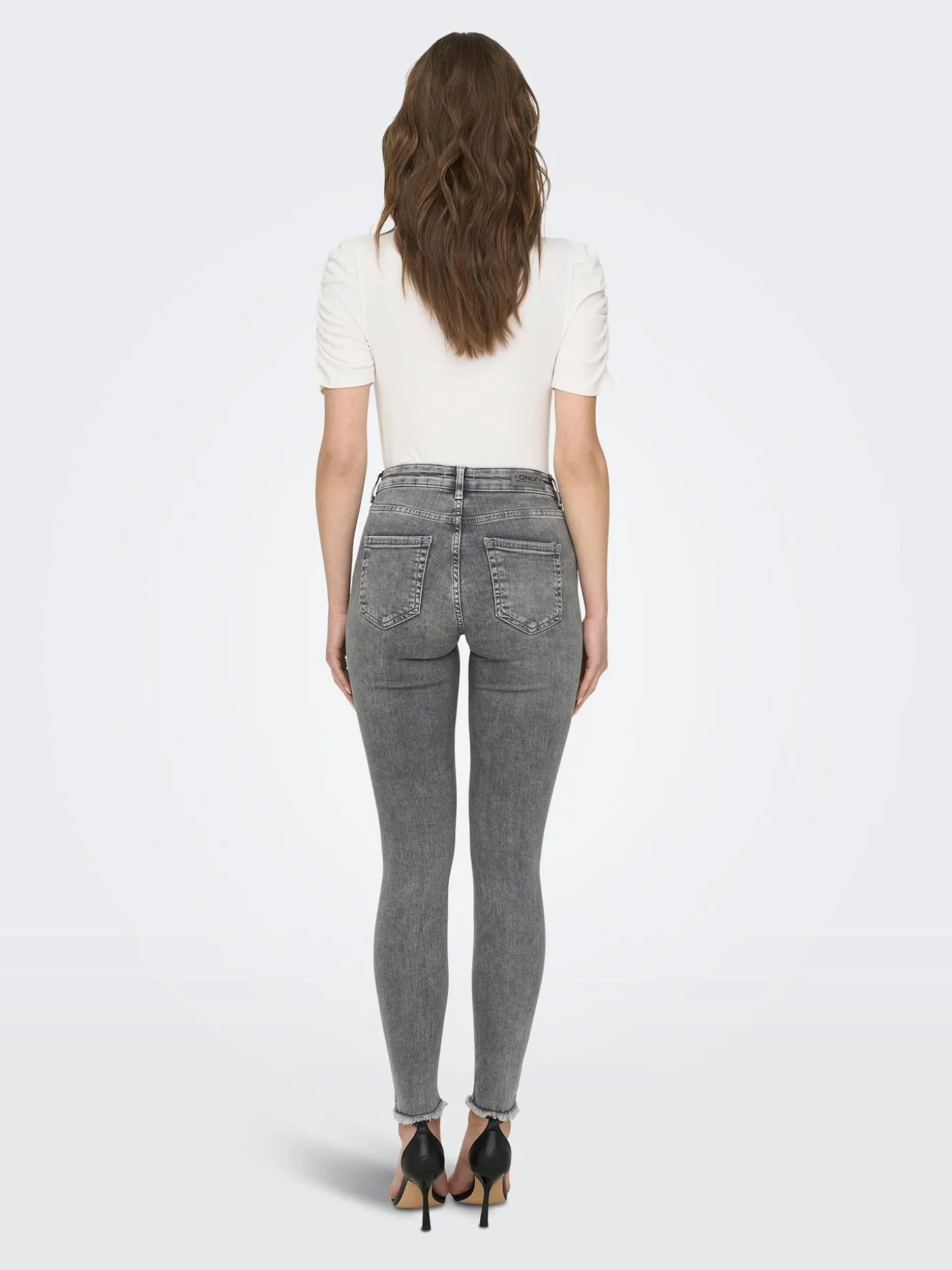 ONLBLUSH LIFE MID SK ANKRAW REA0918 - Grey Denim