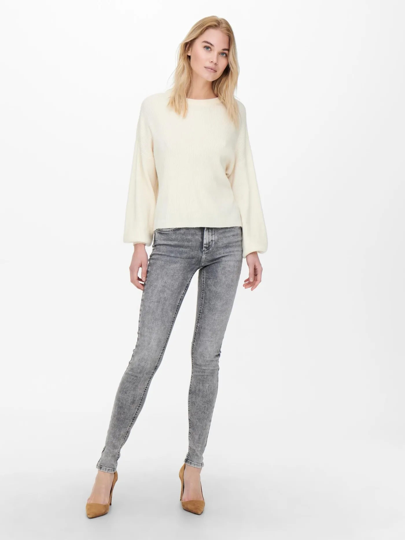 ONLBLUSH LIFE MID SK TAI918 NOOS - Light Grey Deni