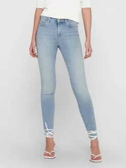 ONLBLUSH MID SK ANK RAW DNM REA306 - Light Blue De