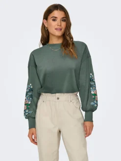 ONLBROOKE L/S O-NECK FLOWER SWT NOO