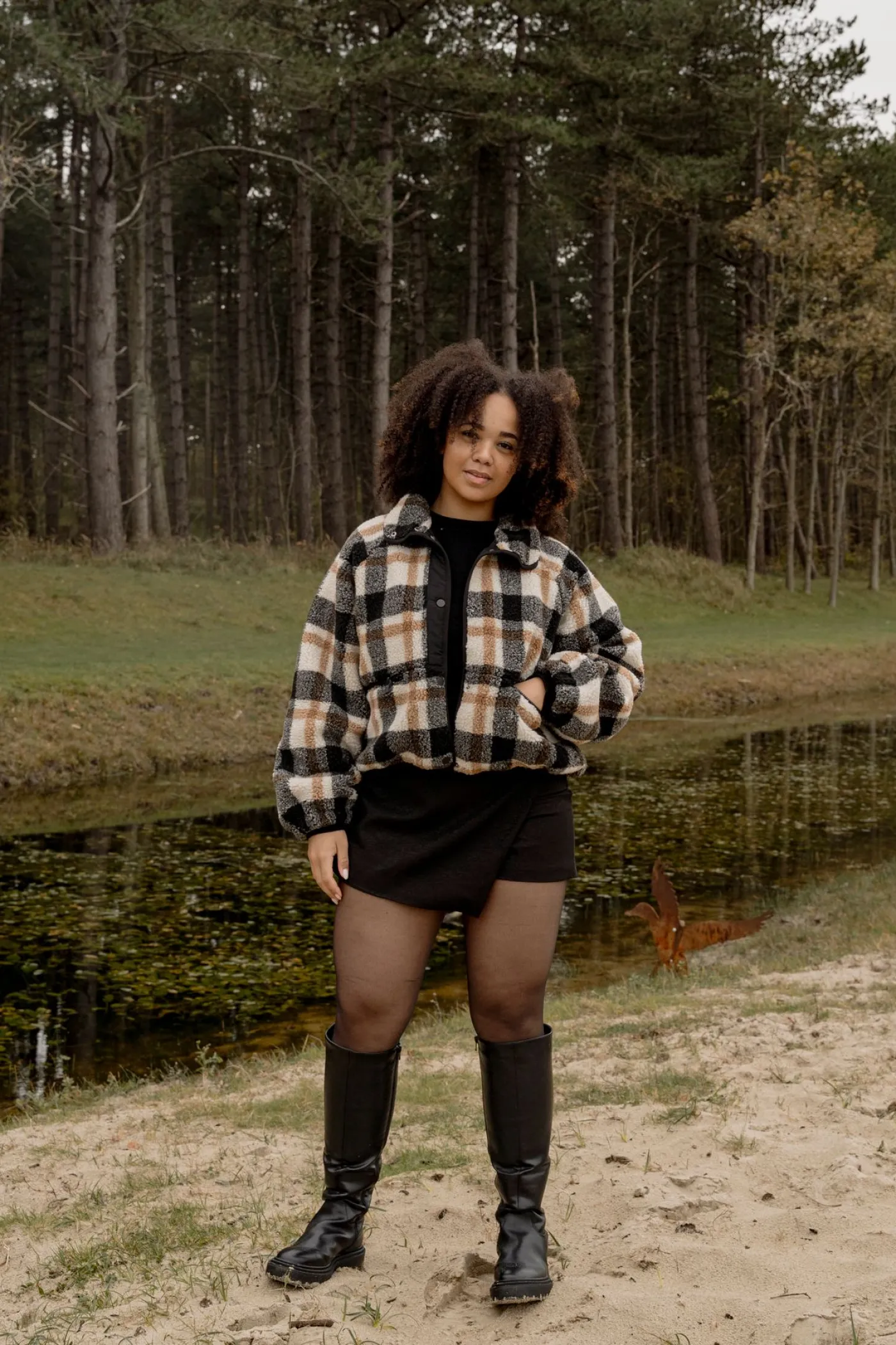 ONLCALISTA LIFE CHECK TEDDY JACKET