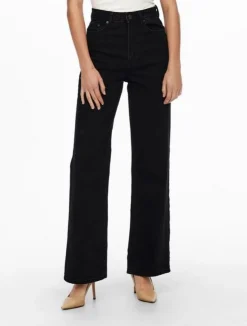 ONLCAMILLE LIFE EX HW WIDE DNM NOOS - Black Denim/